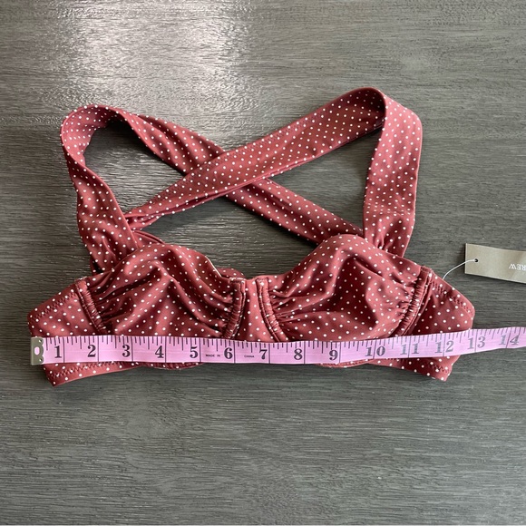 NWT J. Crew Bikini In Polka Dot Sable Brown White Tie Back 32A - Picture 10 of 11